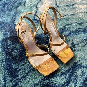 Marc Fisher Strappy Gold Heel Sandals